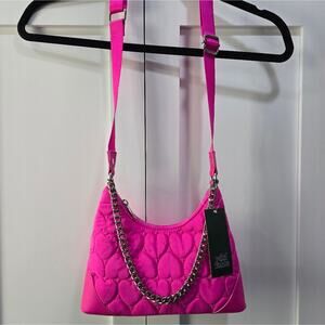 NWT Purse Hot Pink Heart Patterned Shoulder Bag Copy